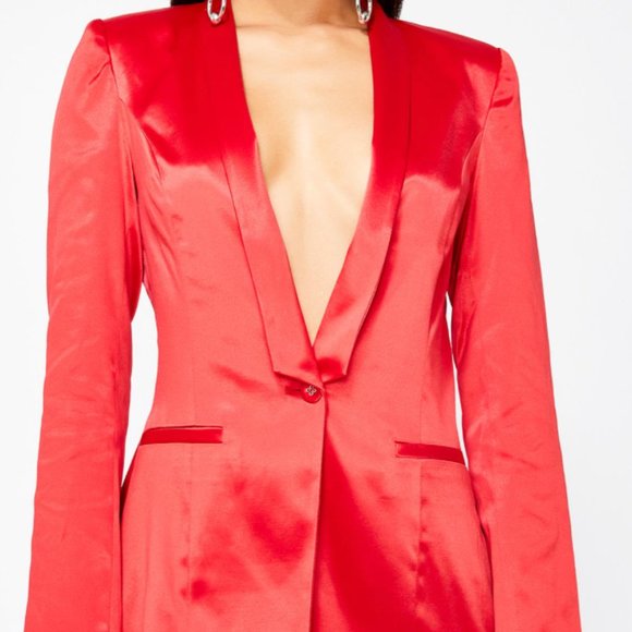 NWT Dolls Kill - Poster Grl Red Satin Blazer Size Large - Picture 3 of 12